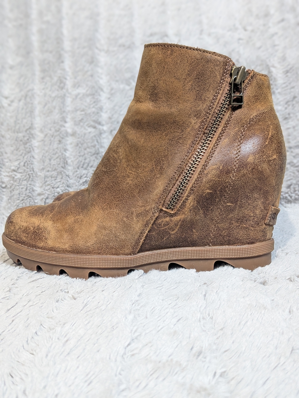 SOREL Women's Brown Leather Ankle Boots